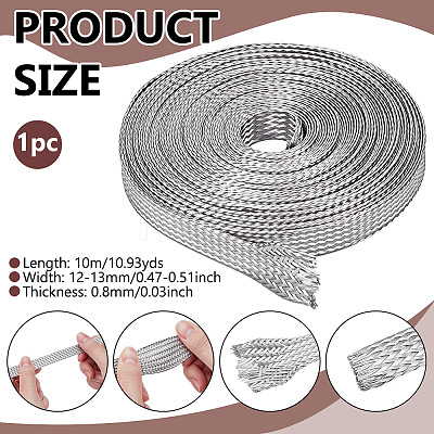 304 Stainless Steel Wire Braided Strap STAS-WH0044-114C-1