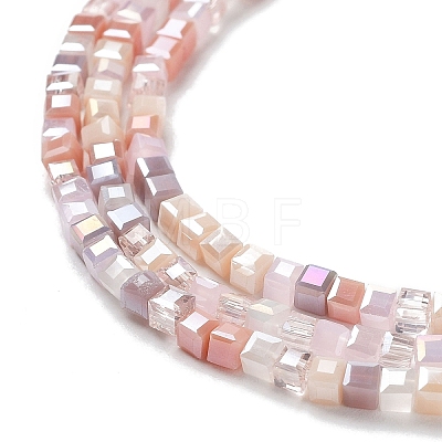 Gradient Color Electroplate Glass Bead Strands GLAA-E042-05-B08-1