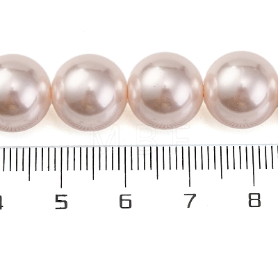 Baking Painted Pearlized Glass Pearl Round Bead Strands PEAR-H019-02E-01-1