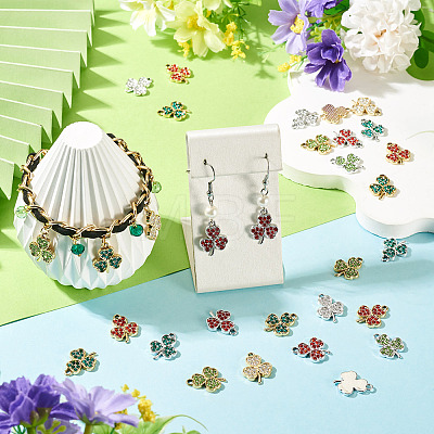 32Pcs 8 Styles Alloy Rhinestone Pendants ALRI-TA0001-45-1