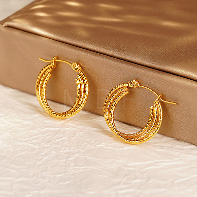 Stylish Stainless Steel Geometric Hoop Earrings for Women's Daily Wear TZ4863-1