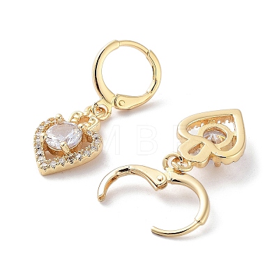 Rack Plating Golden Brass Dangle Leverback Earrings EJEW-A030-02C-G-1
