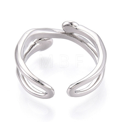 Brass Cuff Ring Settings X-KK-T076-58P-1