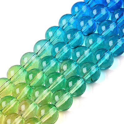 Baking Painted Transparent Glass Beads X-DGLA-M001-8mm-04-1