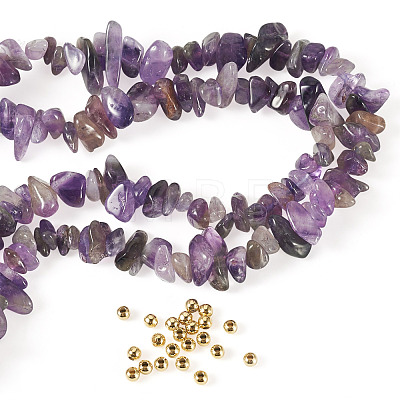 1 Strand Natural Amethyst Chip Beads Strands G-TAD0001-05-1