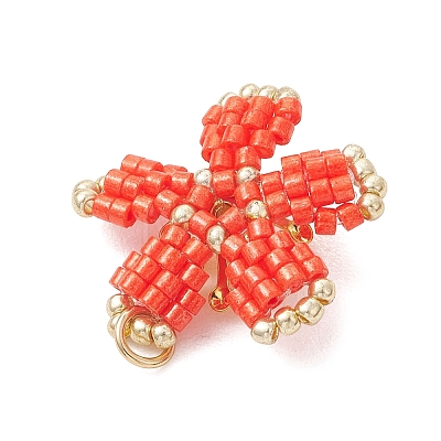 Glass Seed Beaded Pendants PALLOY-MZ01284-02-1