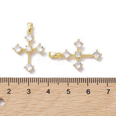 Brass Micro Pave Clear Cubic Zirconia Pendants KK-K360-18G-1