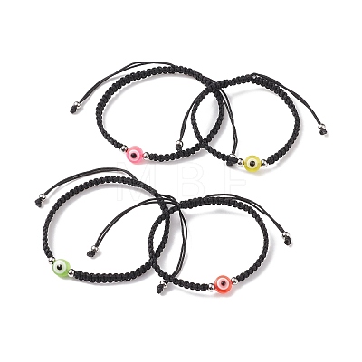 2Pcs 2 Style Resin Evil Eye Braided Bead Bracelets Set BJEW-JB08426-1