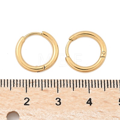 Ion Plating(IP) 304 Stainless Steel Huggie Hoop Earrings X-EJEW-F111A-14mm-G-1