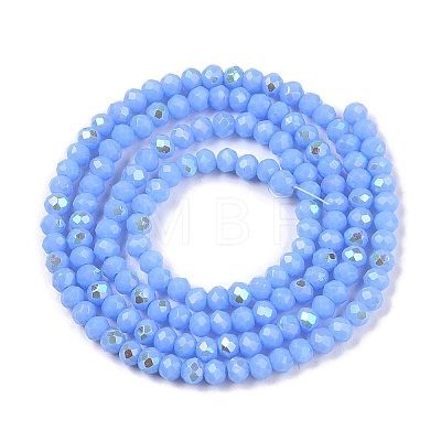 Electroplate Opaque Solid Color Glass Beads Strands EGLA-A044-P1mm-L17-1