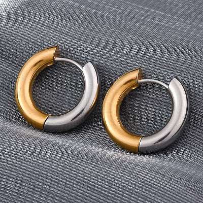 Two Tone 304 Stainless Steel Hinged Hoop Earrings for Women EJEW-A073-01B-1