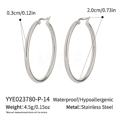 Stainless Steel Hoop Earrings CL5372-2-1