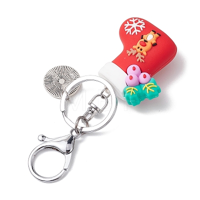 Christmas PVC Plastic Pendants Keychain KEYC-JKC00909-1