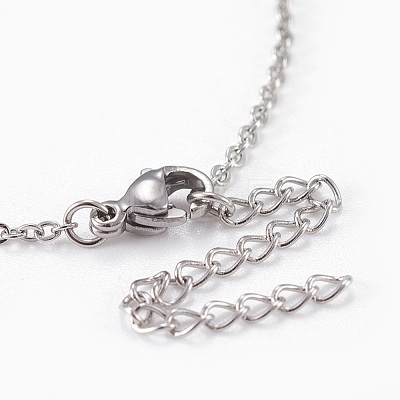 304 Stainless Steel Pendant Necklaces NJEW-O112-10-1