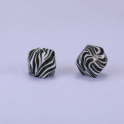 Colorful Pattern Printed Silicone Focal Beads LS-SI-JX0022A-12-1