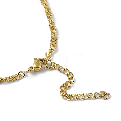 304 Stainless Steel Singapore Chain Necklaces NJEW-C042-11G-1