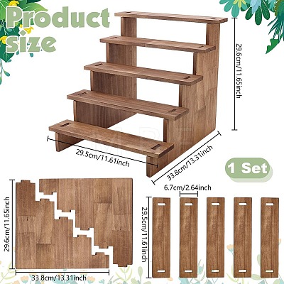 5-Tier Assemble Wood Display Riser Stands ODIS-WH0095-019A-1
