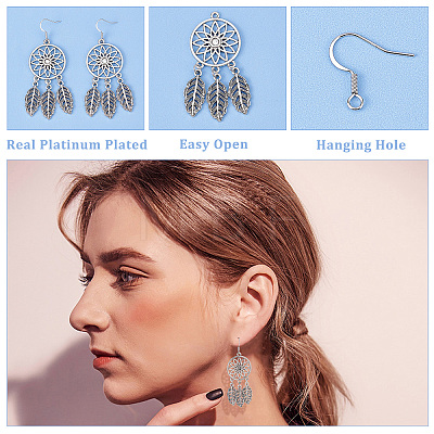 100Pairs Brass Earring Hooks KK-CN0001-78-1