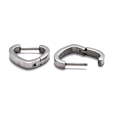 304 Stainless Steel Heart Huggie Hoop Earrings STAS-J033-15P-1