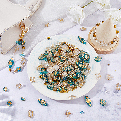 DIY Acrylic & Glass Beads Findings Kits FIND-SC0023-06-1
