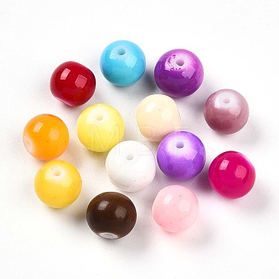 Baking Painted Glass Beads DGLA-Q020-8mm-M01-1