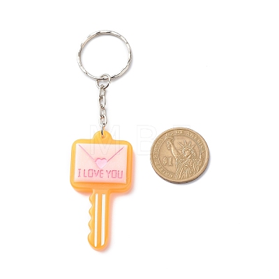 Envelope Key with Word I Love You Resin Charms Keychain KEYC-JKC00386-1