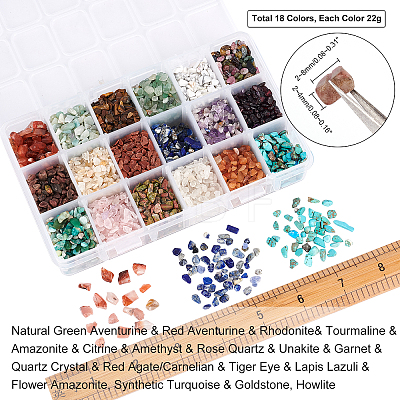  396G 18 Style Natural & Synthetic Gemstone Chip Beads G-NB0002-64-1