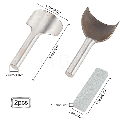 2 Pcs 2 Styles 45# Steel Leathercraft Tool TOOL-GA0001-30P-1