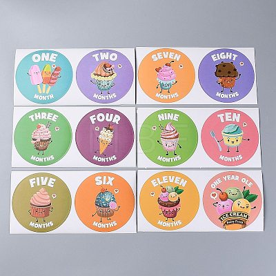 1~12 Months Number Themes Baby Milestone Stickers DIY-H127-B14-1