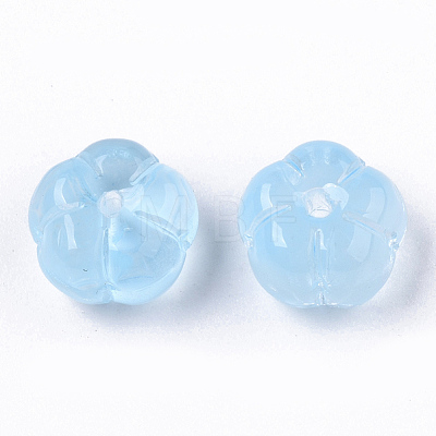Transparent Spray Painted Glass Beads X-GLAA-N035-07A-D03-1