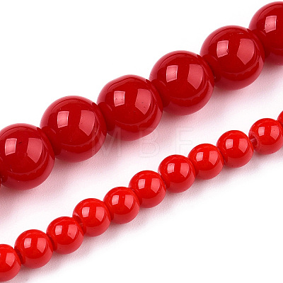 Opaque Solid Color Glass Beads Strands LS-GLAA-T032-P8mm-04-1