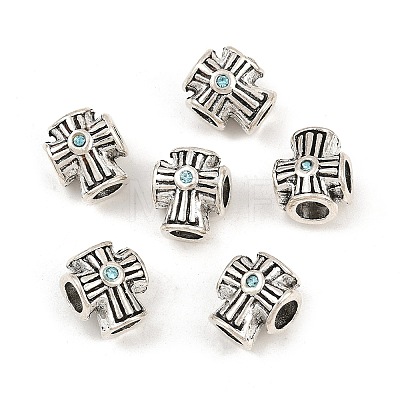 Alloy Rhinestones European Beads PALLOY-Q313-10A-1
