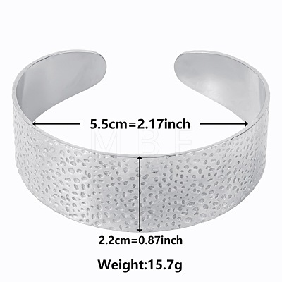 Non-Tarnish Stylish European and American Texture 304 Stainless Steel Cuff Bangles for Women RH5378-1-1