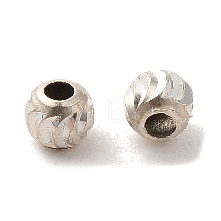 925 Sterling Silver Corrugated Round Spacer Beads STER-K178-02D-S-1