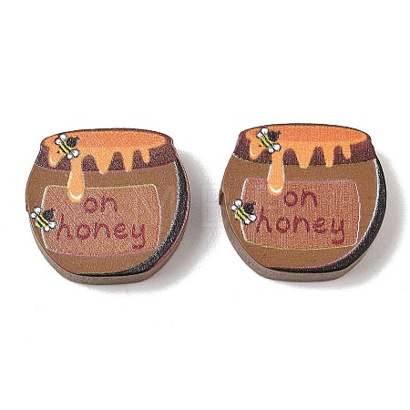 Printed Schima Wood Beads WD-CBA91F0-01-1