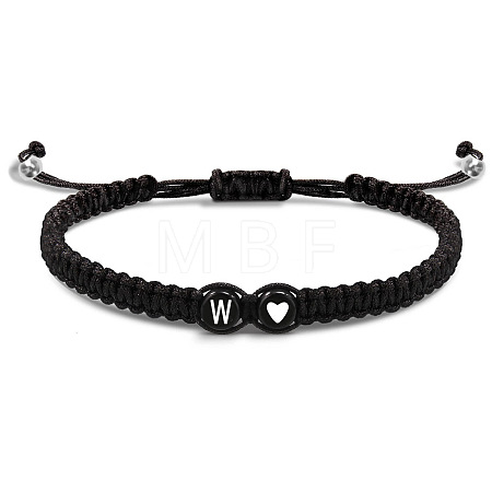 304 Stainless Steel Alphabet Beads Braided Bead Bracelets RY3090-23-1