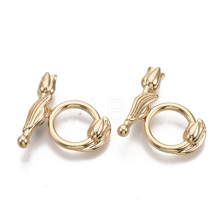 Brass Toggle Clasps KK-S354-216-NF-1