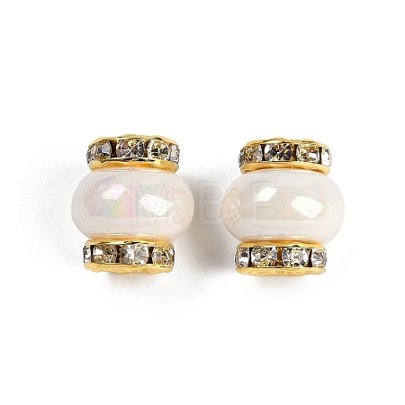 Resin Beads with Brass Rhinestone Rondelle KK-H490-05G-07-1