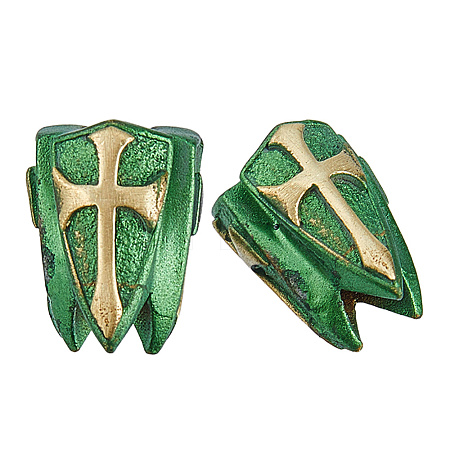 2Pcs Brass European Beads KK-DC0005-18G-1