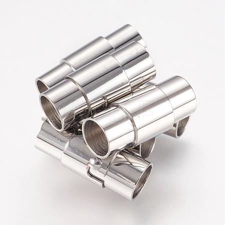 Tarnish Resistant Column Stainless Steel Locking Tube Magnetic Bracelet Necklace Clasps X-STAS-H019-4-1