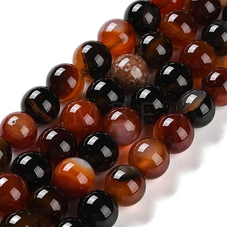 Natural Striped Agate/Banded Agate Beads Strands G-Z060-A01-C13-1