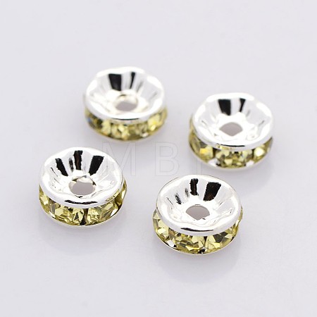 Brass Grade A Rhinestone Spacer Beads RB-A014-Z7mm-13S-1