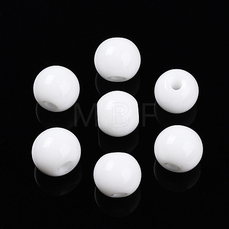 Opaque Solid Color Glass Beads GLAA-N007-6mm-A02-1