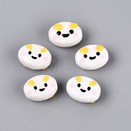 Handmade Porcelain Ceramic Beads PORC-Q005-07G-1