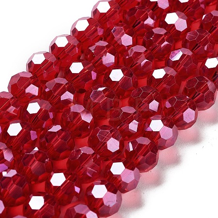 Electroplate Transparent Glass Beads Strands EGLA-A035-T10mm-A01-1