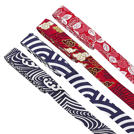 10M 4 Colors Printed Cotton Ribbon OCOR-FG0003-32-1