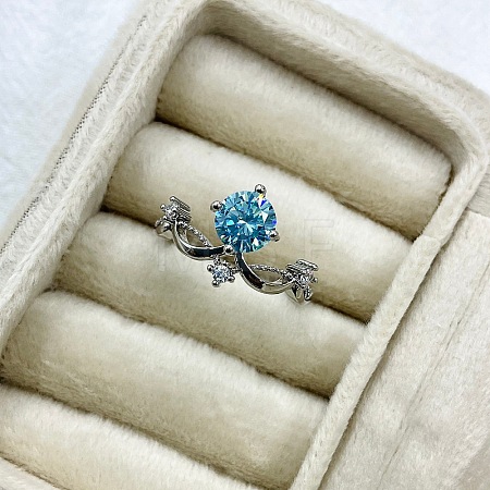 Adjustable Brass Micro Pave Cubic Zirconia Finger Rings for Women WGBC28D-03-1