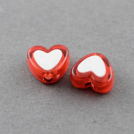 Transparent Heart Acrylic Beads TACR-S117-04-1