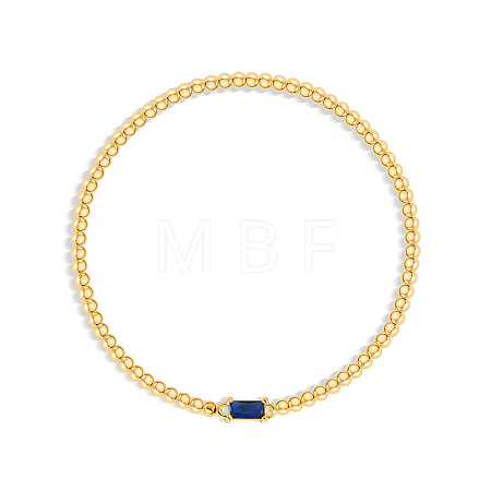 Birthstone 304 Stainless Steel Pave Cubic Zirconia Link Bracelets FS-WG4804B-10-1