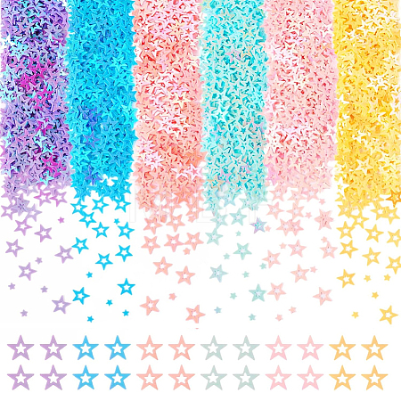 180G 6 Colors Plastic Sequins Beads PVC-CP0001-04-1